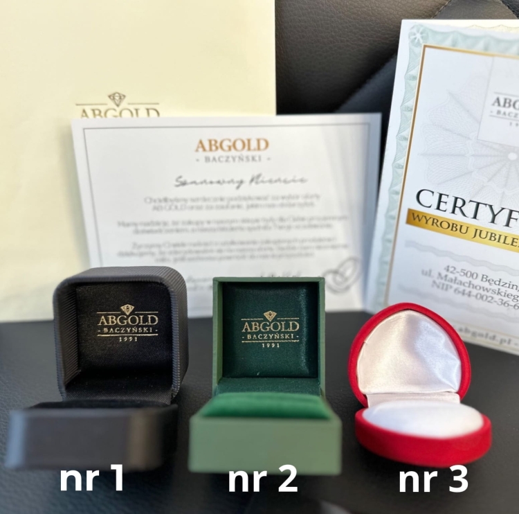 certyfikat i opakowania – ABGOLD Baczyński
