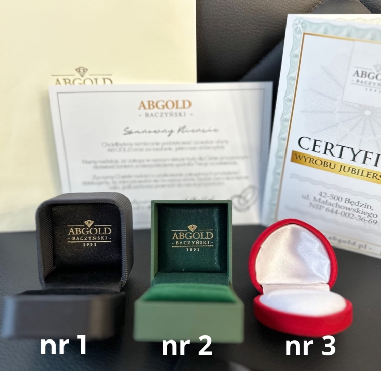 opakowanie i certyfikat – ABGOLD Baczyński