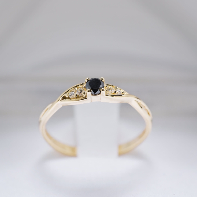 Pierścionek zaręczynowy z diamentami – widok z przodu – ABGOLD Baczyński