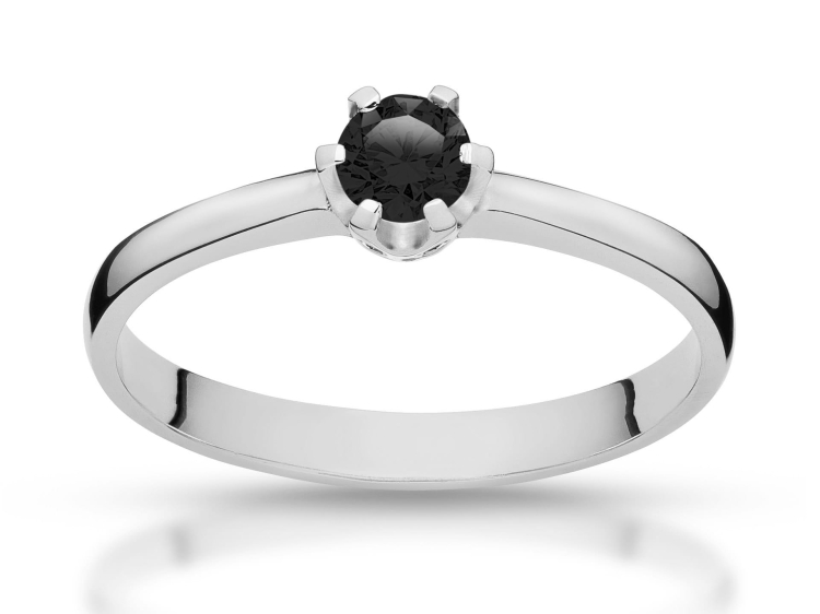 Pierścionek zaręczynowy z czarnym diamentem – wizualizacja katalogowa – ABGOLD Baczyński