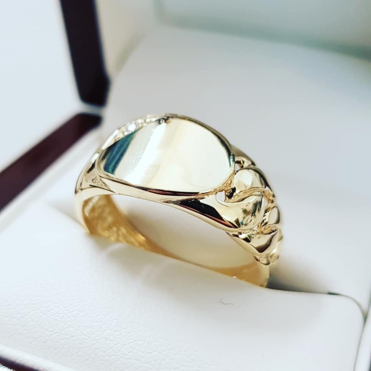 Sygnet męski owal próba 585 – widok z góry – ABGOLD Baczyński