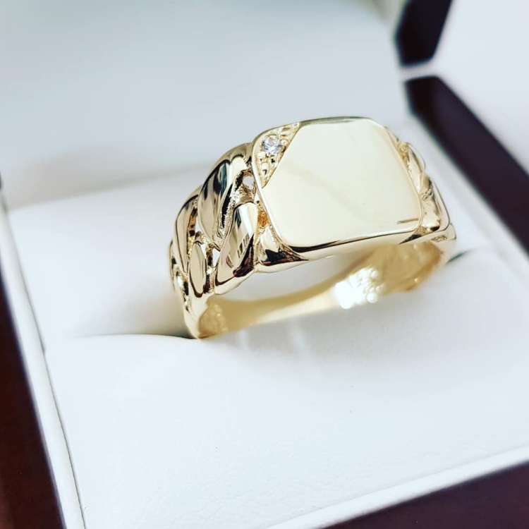 Sygnet męski próba 585 – widok przód – ABGOLD Baczyński