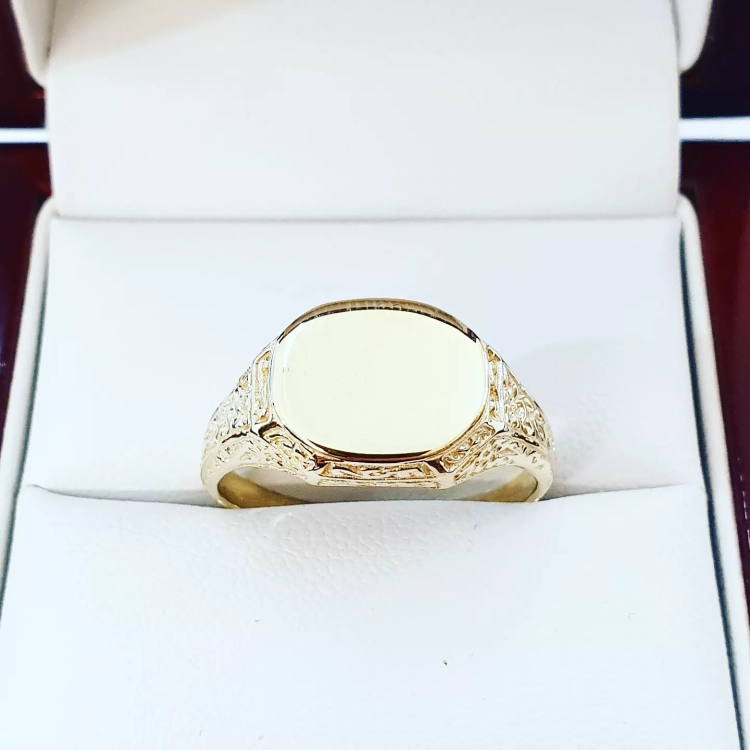 Sygnet męski próba 585 – widok front – ABGOLD Baczyński