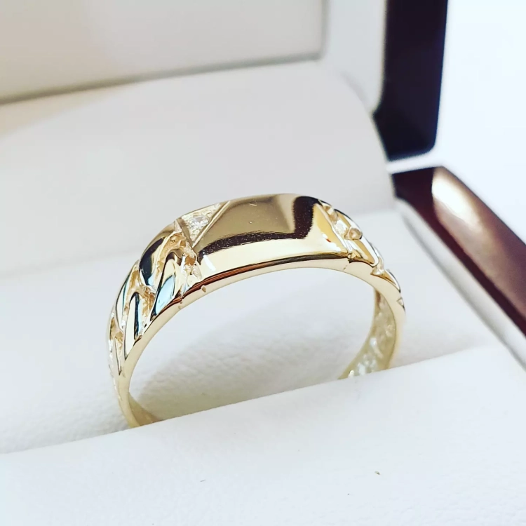 Sygnet męski próba 585 – widok z przodu – ABGOLD Baczyński