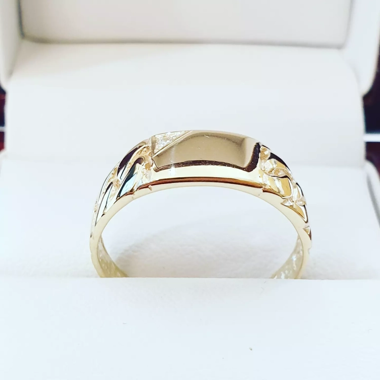 Sygnet męski próba 585 – detal frontu – ABGOLD Baczyński