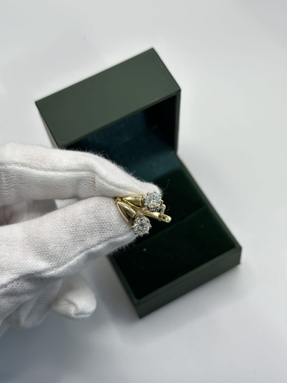 Kolczyki Moissanit 0,50 ct – detal kamieni – ABGOLD Baczyński