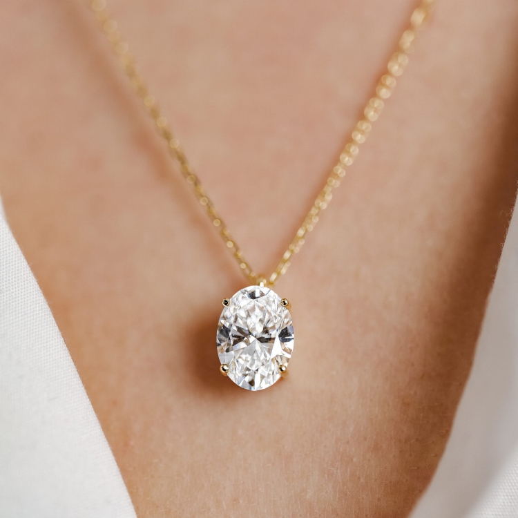 Złoty naszyjnik z diamentem 3,00 ct – detal oprawy – ABGOLD Baczyński