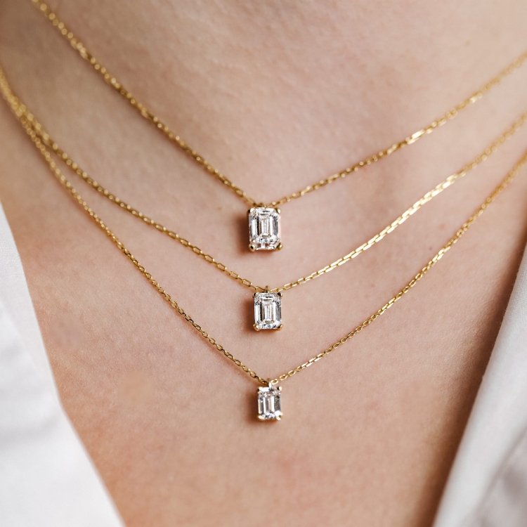 Złoty komplet 585 z diamentem 2,00 ct – aranżacja warstwowa – ABGOLD Baczyński