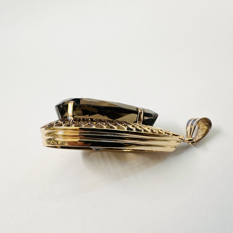 Wisior 585 Vintage retro ręcznie wykonany Kwarc Gruszka – Profil zawieszki – ABGOLD Baczyński