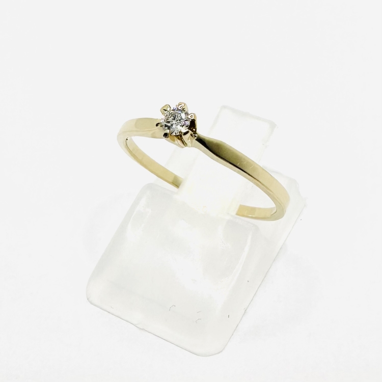 Złoty pierścionek 585 z moissanitem – klasyka – Profil szyny – ABGOLD Baczyński