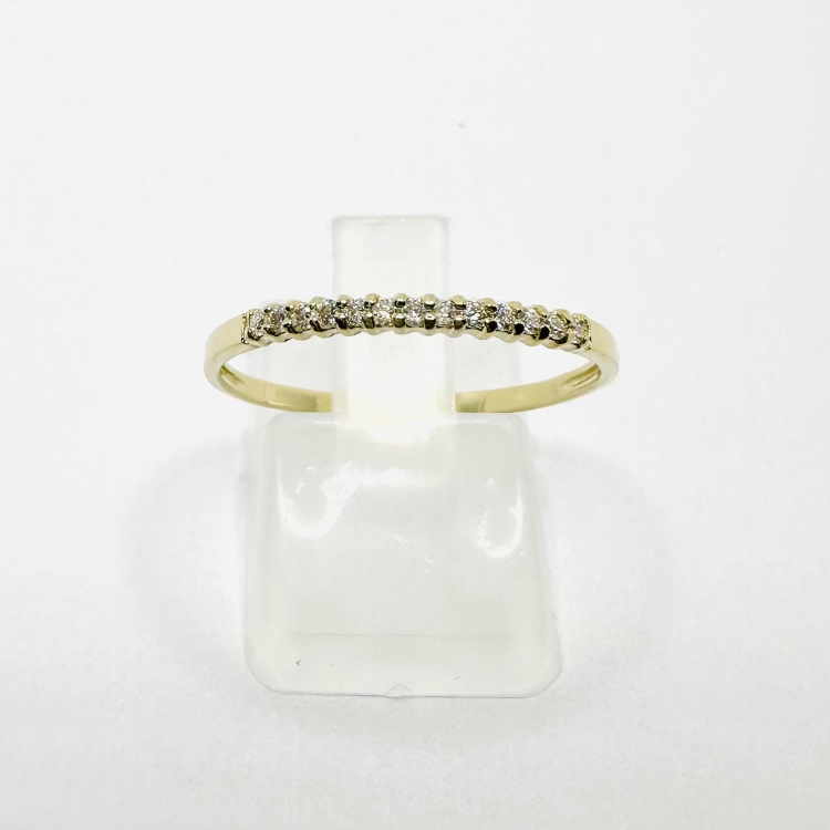 Obrączkowy pierścionek z brylantami złoto 585 – Widok z góry – ABGOLD Baczyński