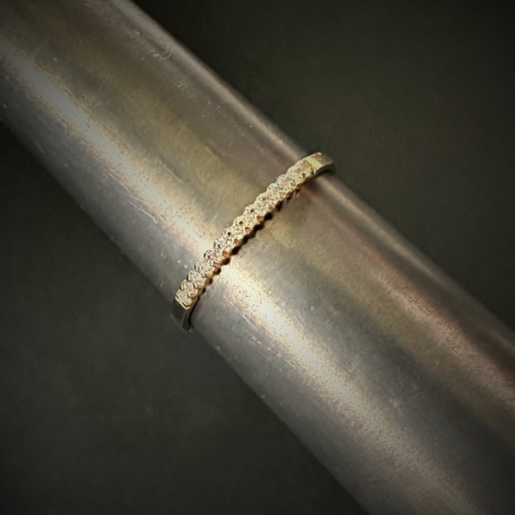 Obrączkowy pierścionek z brylantami złoto 585 – Rygiel jubilerski – ABGOLD Baczyński