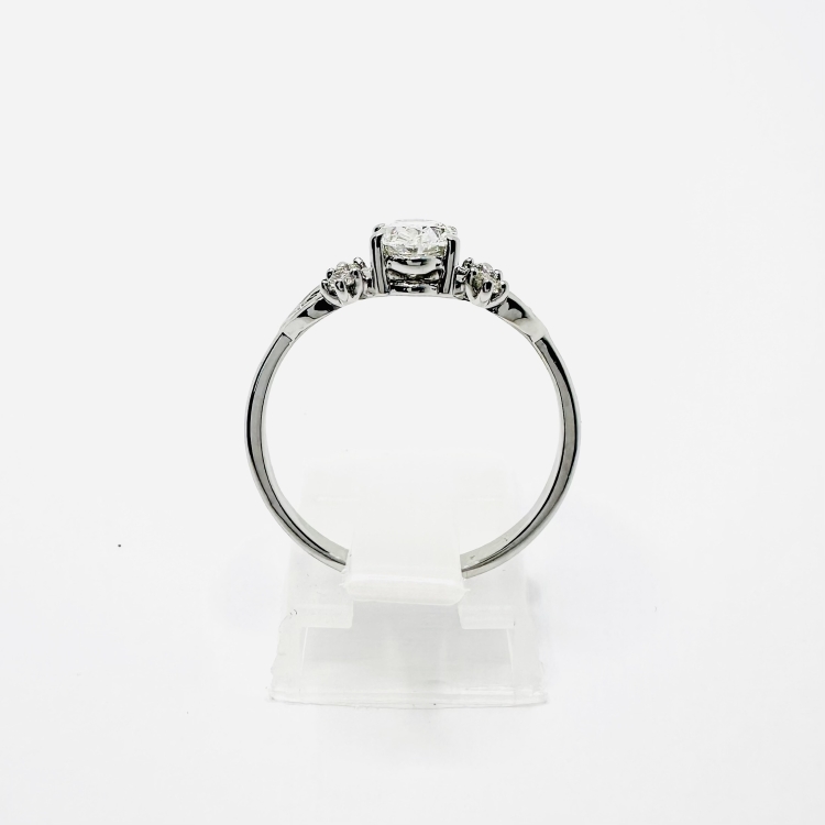 Pierścionek z białego złota z brylantami 1,0 ct – profil obrączki – ABGOLD Baczyński