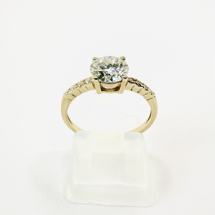 Pierścionek zaręczynowy z diamentami 0,90 ct – złoto 585 – widok frontalny – ABGOLD Baczyński