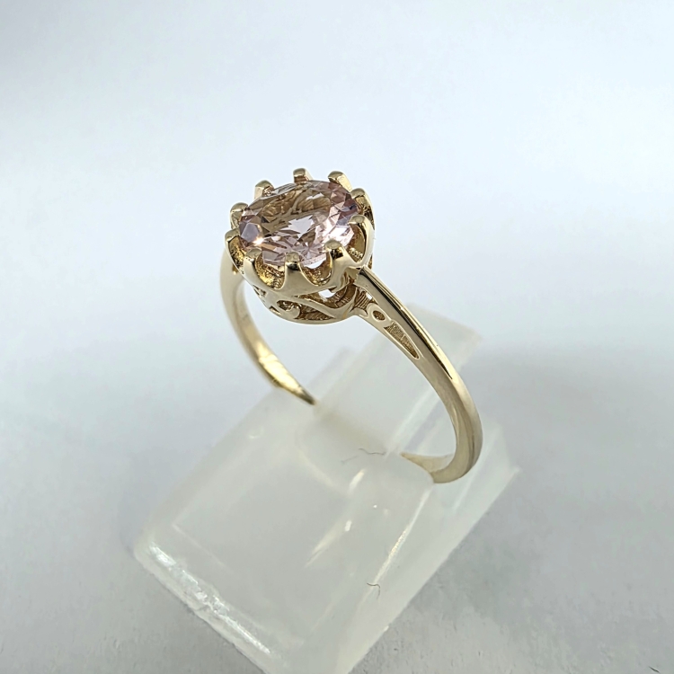 Pierścionek art deco z diamentem złoto 585 – z boku  – ABGOLD Baczyński