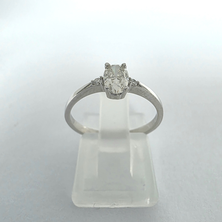 Pierścionek z diamentami ok. 0,45 ct – białe złoto 585 – widok z góry – ABGOLD Baczyński