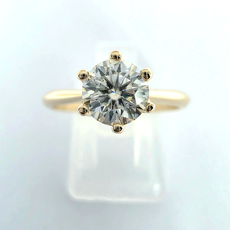 Pierścionek zaręczynowy z diamentem Lab-Grown 1,0 ct – złoto 585 – widok z przodu – ABGOLD Baczyński