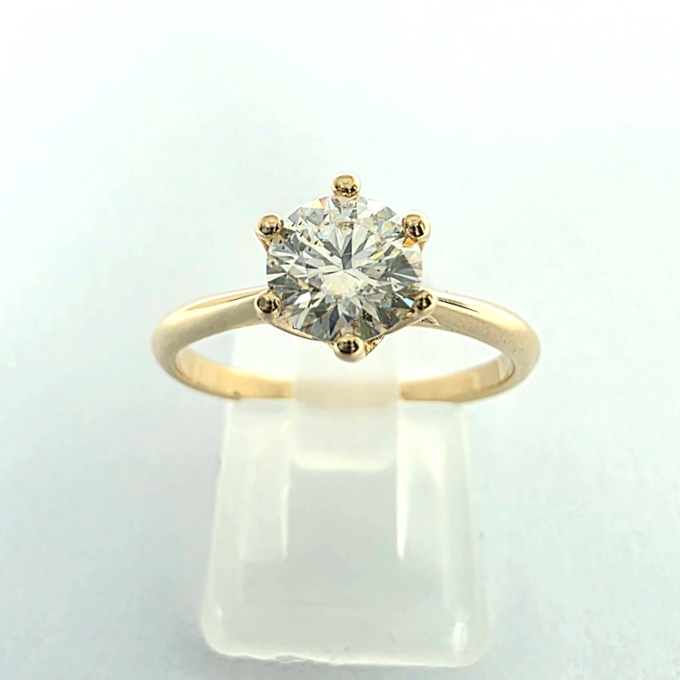 Pierścionek zaręczynowy z diamentem Lab-Grown 1,0 ct – złoto 585 – widok z góry – ABGOLD Baczyński