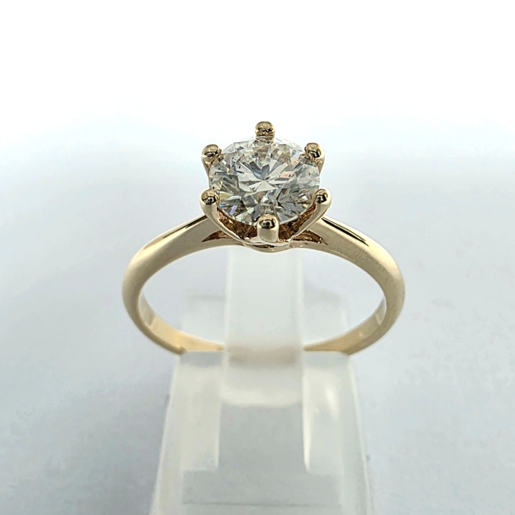 Pierścionek zaręczynowy z diamentem Lab-Grown 1,0 ct – złoto 585 – profil pierścionka – ABGOLD Baczyński