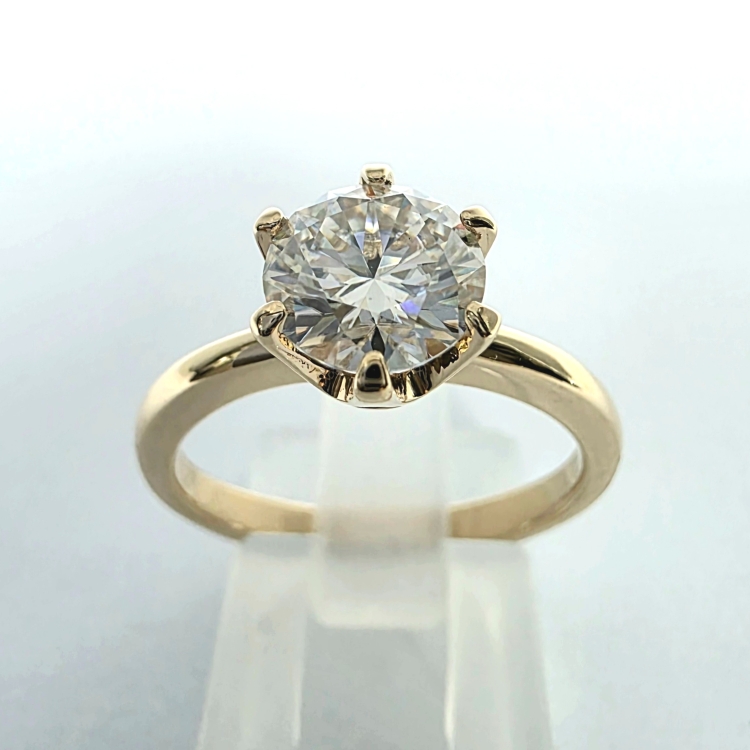 Pierścionek zaręczynowy z żółtego złota próba 585 z moissanitem 1,20 ct – profil pierścionka – ABGOLD Baczyński