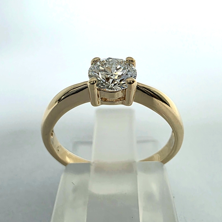 Złoty pierścionek zaręczynowy próba 585 z diamentem – profil pierścionka – ABGOLD Baczyński