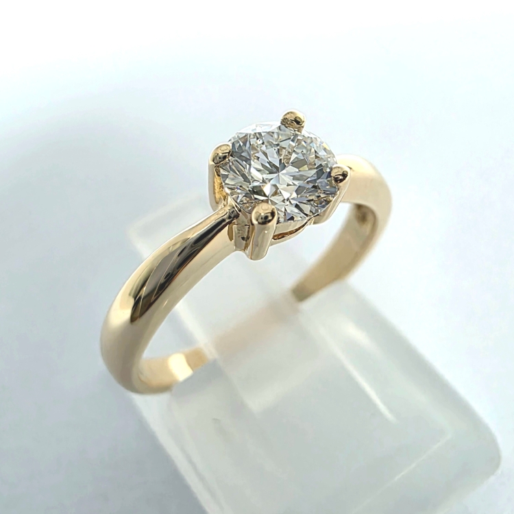 Pierścionek zaręczynowy z moissanitem 0,50ct VVS1 D próba 585 profil pierścionka – ABGOLD Baczyński