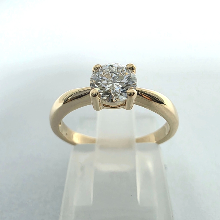 Pierścionek zaręczynowy z moissanitem 0,50ct VVS1 D próba 585 widok z góry – ABGOLD Baczyński