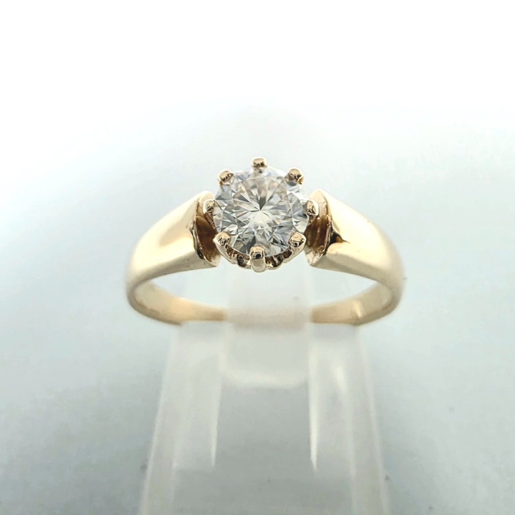 Pierścionek zaręczynowy próba 585 z diamentem ok. 0,50 ct – widok z przodu – ABGOLD Baczyński