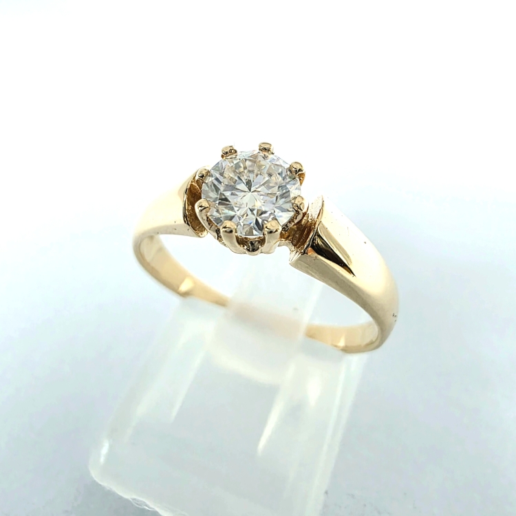 Pierścionek zaręczynowy próba 585 z diamentem ok. 0,50 ct – widok z góry – ABGOLD Baczyński