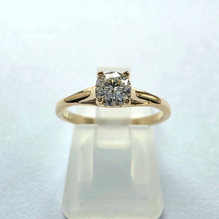 Pierścionek zaręczynowy z żółtego złota próba 585 z moissanitem 0,25 ct – profil pierścionka – ABGOLD Baczyński