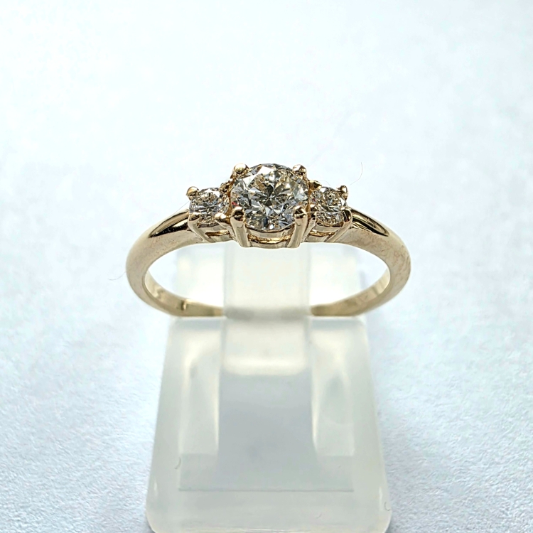 Złoty pierścionek zaręczynowy próba 585 z brylantami – profil pierścionka – ABGOLD Baczyński