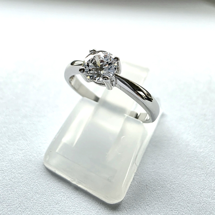 Pierścionek z diamentem 0,50 ct VVS/D – białe złoto – bok – ABGOLD Baczyński