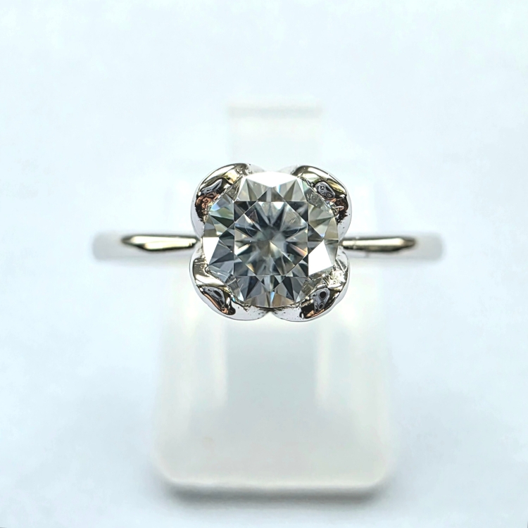 Pierścionek zaręczynowy białe złoto 585 z diamentem – profil pierścionka – ABGOLD Baczyński