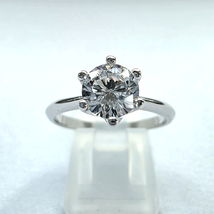 Pierścionek zaręczynowy z diamentem – Widok z góry – ABGOLD Baczyński