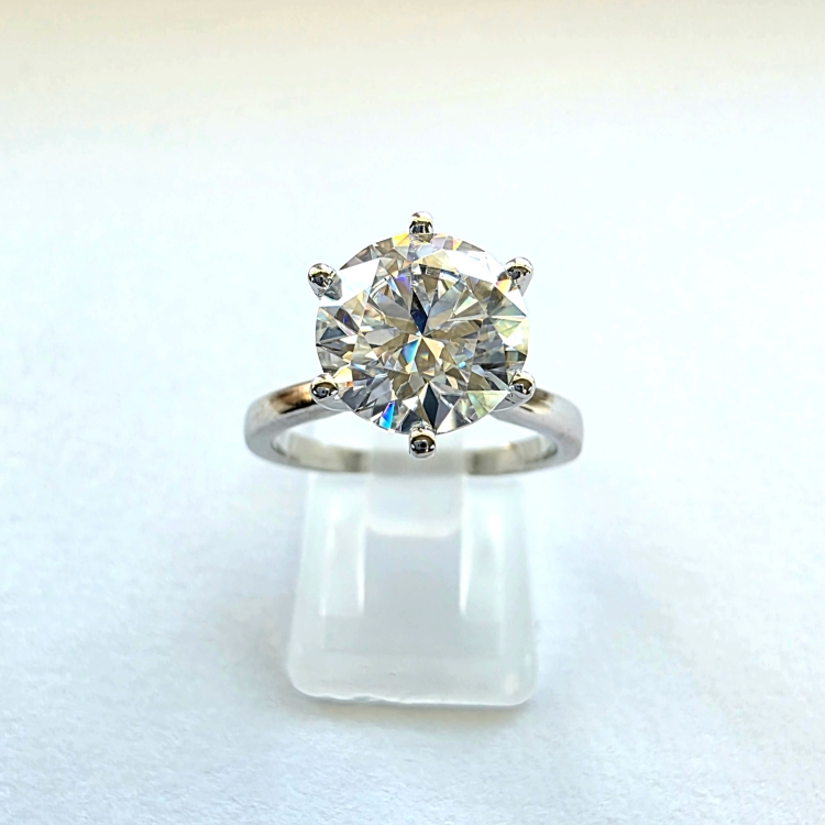 Pierścionek białe złoto 585 z brylantem Lab 3,00 ct – widok z przodu – ABGOLD Baczyński