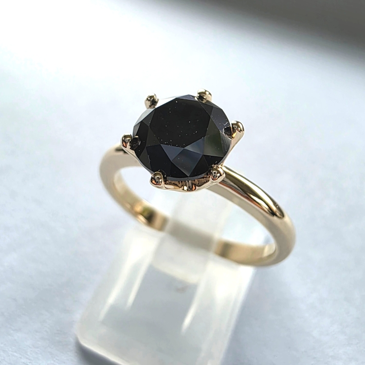 Złoty pierścionek z czarnym diamentem 1,50 ct – profil pierścionka – ABGOLD Baczyński