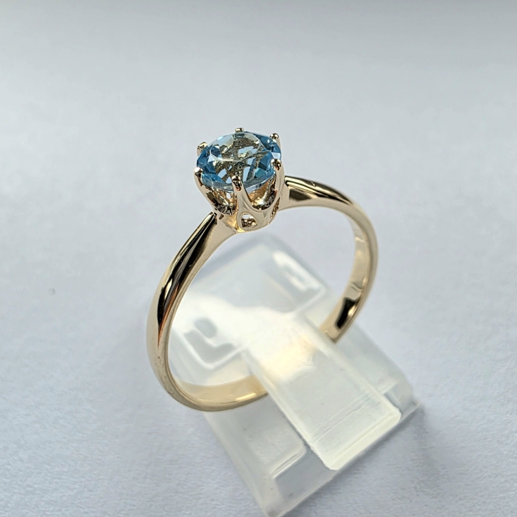 Pierścionek zaręczynowy z topazem próba 585 – profil pierścionka – ABGOLD Baczyński