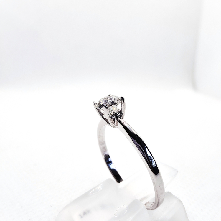 Pierścionek z diamentem naturalnym ok. 0,50 ct – detal koszyka oprawy – ABGOLD Baczyński