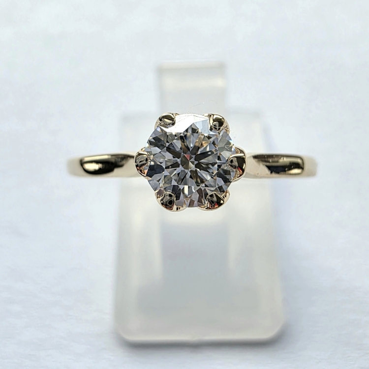 Złoty pierścionek zaręczynowy próba 585 z diamentem 0,50 ct – profil pierścionka – ABGOLD Baczyński