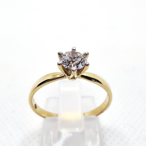 Pierścionek z diamentem naturalnym ok. 0,50 ct – widok frontalny – ABGOLD Baczyński