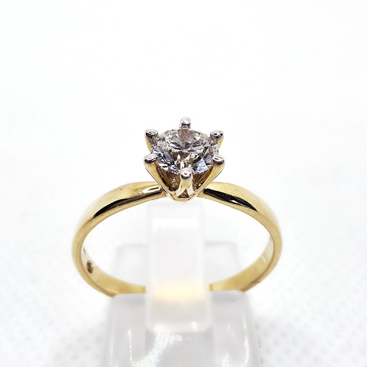 Pierścionek z diamentem naturalnym ok. 0,50 ct – widok frontalny – ABGOLD Baczyński