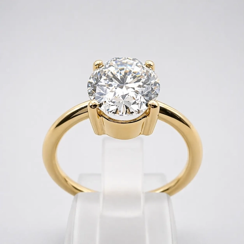 Złoty pierścionek z diamentem owalnym 3,0 ct – złoto próba 585 – ABGOLD Baczyński