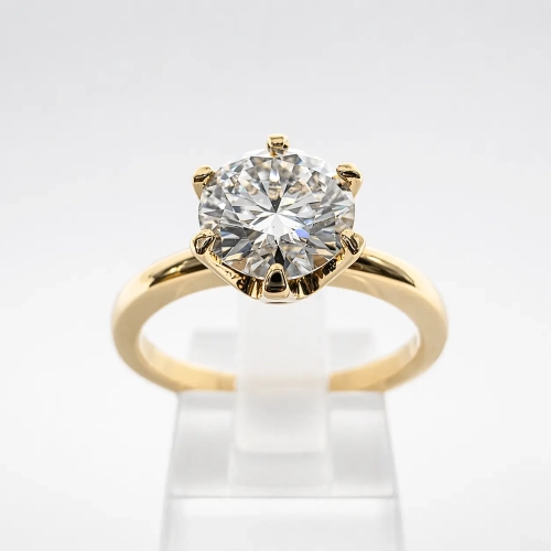 Pierścionek zaręczynowy z diamentem 1,50 ct Lab Grown – złoto 585 – widok z przodu – ABGOLD Baczyński