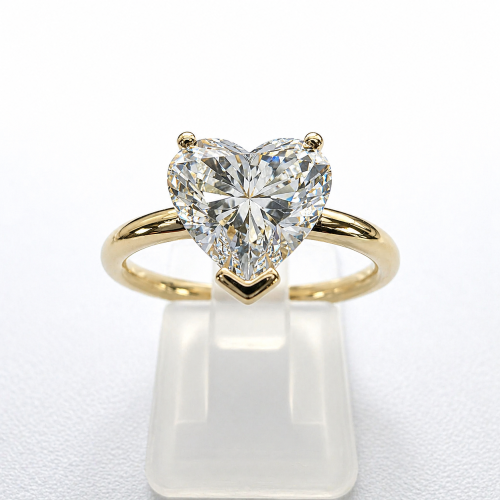 Złoty pierścionek z diamentem serce 2,0 ct – złoto próba 585 – widok z przodu – ABGOLD Baczyński