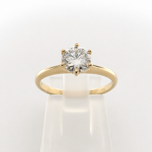 Pierścionek z diamentem naturalnym 0,50 ct GIA – widok frontalny – ABGOLD Baczyński