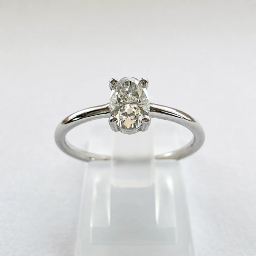 Pierścionek z białego złota 585 Diament 0,42 ct – Widok frontalny – ABGOLD Baczyński