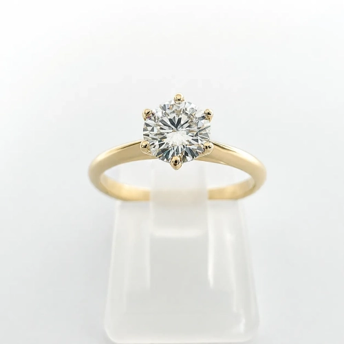 Złoty pierścionek z diamentem Lab Grown 0,34 ct – widok frontalny – ABGOLD Baczyński