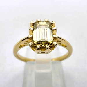 Pierścionek Vintage art deco Diament Yellow – widok frontalny – ABGOLD Baczyński