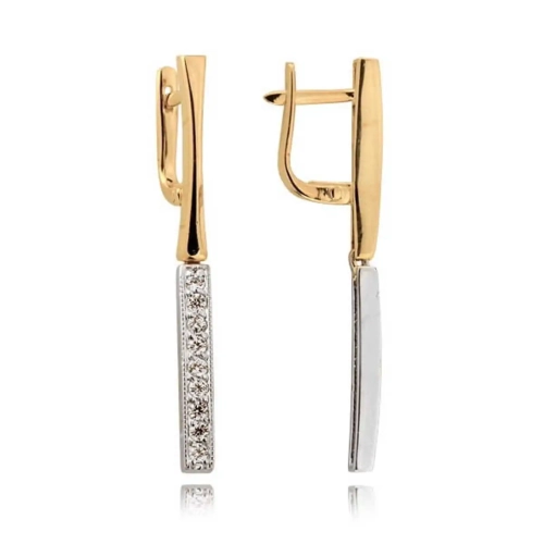 Złote kolczyki z diamentami 0.40ct – widok z przodu – ABGOLD Baczyński