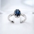 Pierścionek vintage z topazem London Blue – widok z przodu – ABGOLD Baczyński